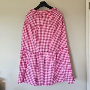 J Crew women's gingham tiered skirt size M 100% cotton